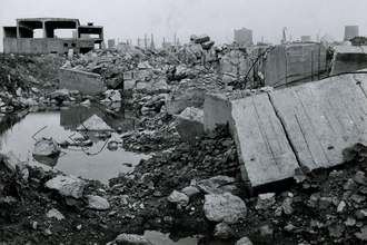 Foundations of the plate mill destroyed by explosives, 1950